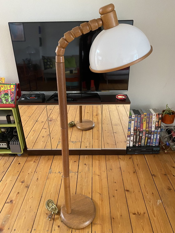 Image 1 of Vintage Steinhauer Houten Vloerlamp