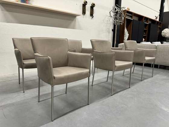 Image 1 of 6 Design On Stock Amra Eetkamerstoelen Grijs Leer