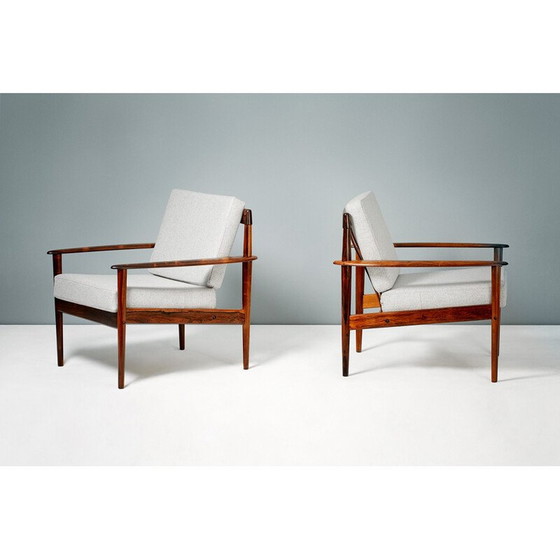 Image 1 of Vintage paar loungestoelen in rozenhout van Grete Jalk, 1956