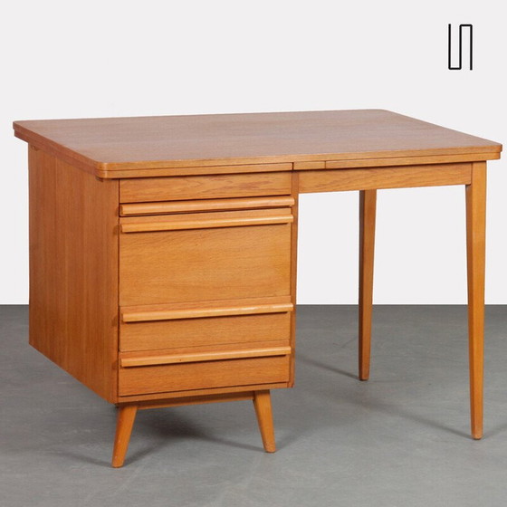 Image 1 of Vintage eikenhouten bureau, 1960