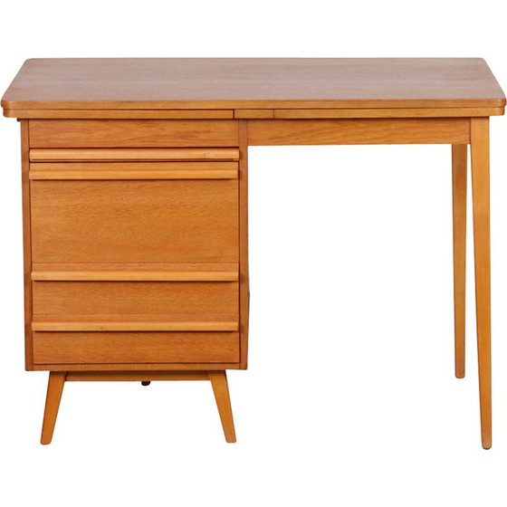 Image 1 of Vintage eikenhouten bureau, 1960