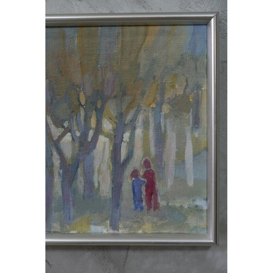 Image 1 of Vintage olieverfschilderij op modern doek door Hildegard Schüller-Falk, Zweden 1993
