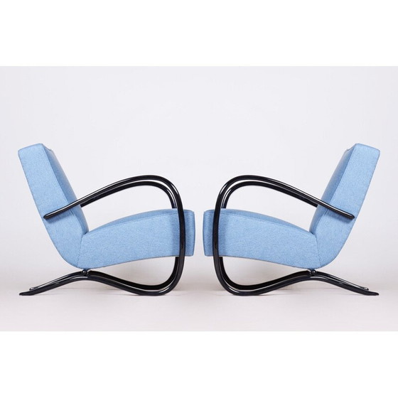 Image 1 of Paar vintage blauwe fauteuils van Halabala voor Up Zavody, Tsjecho-Slowakije 1930