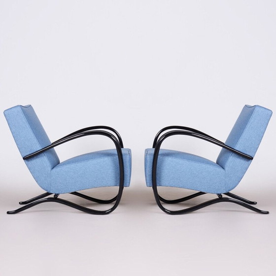 Image 1 of Paar vintage blauwe fauteuils van Halabala voor Up Zavody, Tsjecho-Slowakije 1930