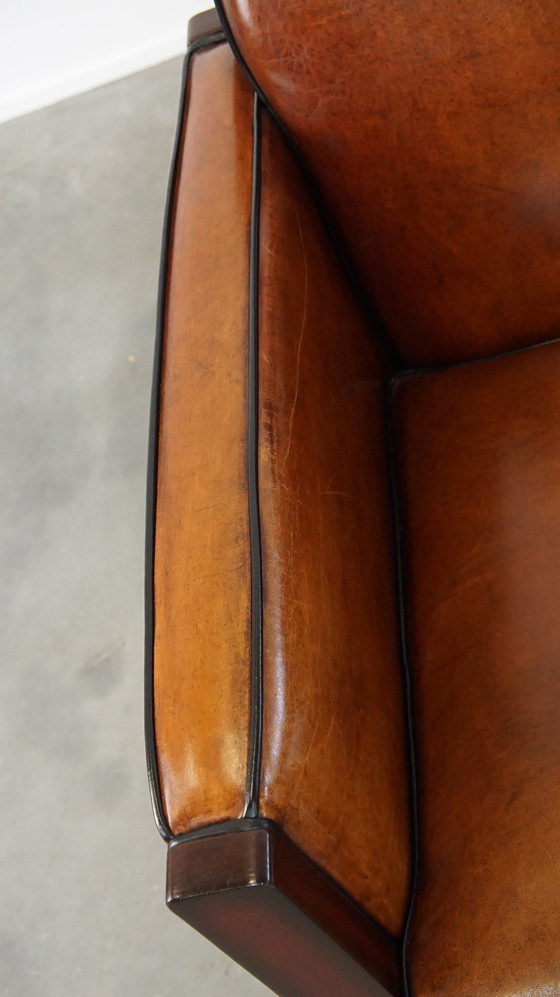 Image 1 of 2 X Schapenleren Art Deco Fauteuil En Bank