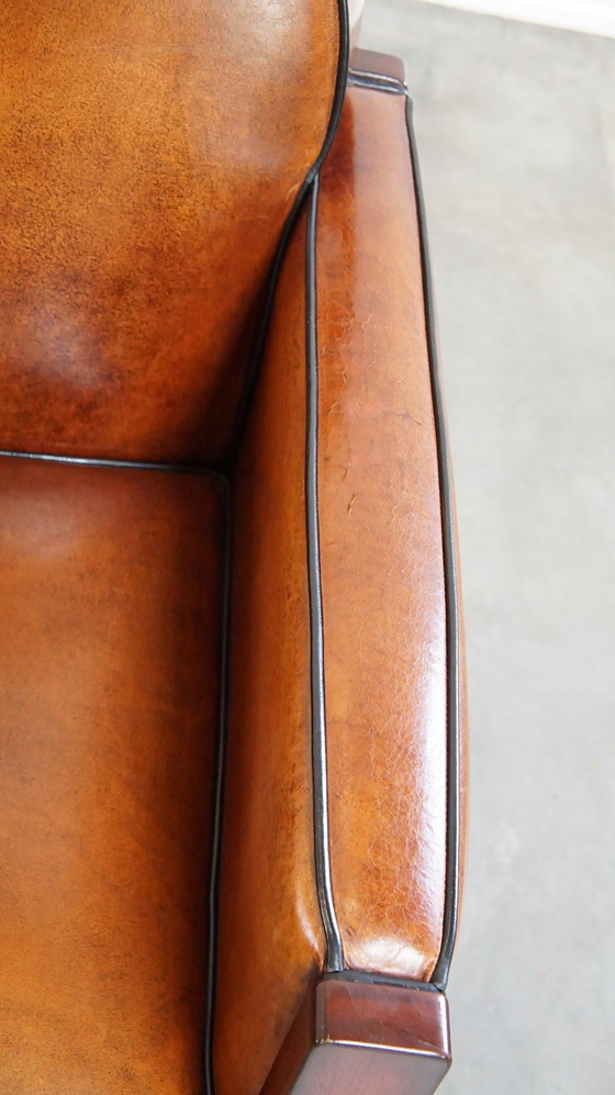 Image 1 of 2 X Schapenleren Art Deco Fauteuil En Bank