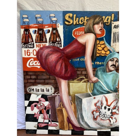 Image 1 of Acryl op vintage doek "Art Shopping" door Samobrod Irina, 2009