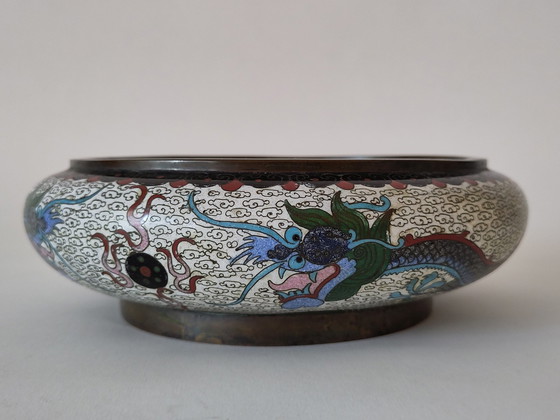 Image 1 of Dragon Bowl Cloisonne