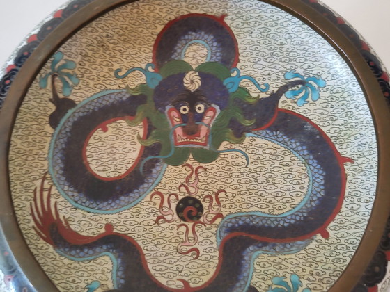 Image 1 of Dragon Bowl Cloisonne