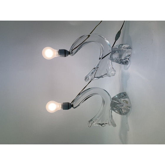 Image 1 of Paar vintage kristallen tafellampen voor Daum, Frankrijk 1950