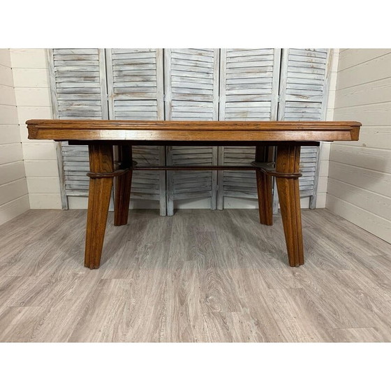 Image 1 of Vintage uitschuifbare Art Deco tafel in eiken