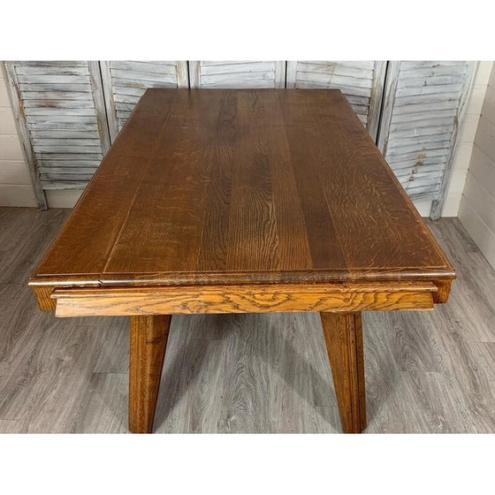 Image 1 of Vintage uitschuifbare Art Deco tafel in eiken