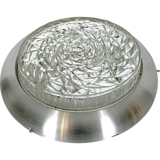 Mid Century aluminium en glazen wandlamp van Stilux Milano, jaren 1960