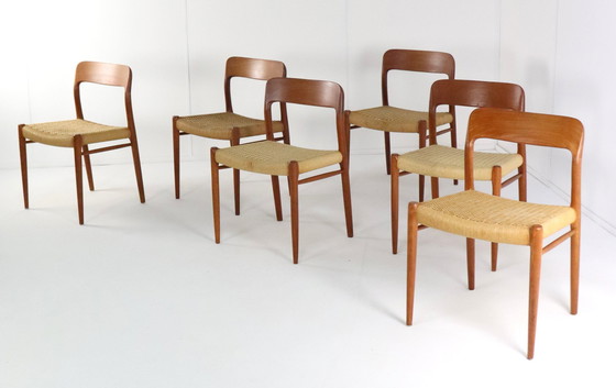 Image 1 of 6X Niels O Möller Model 75 Stoelen Eetkamerstoelen Vintage