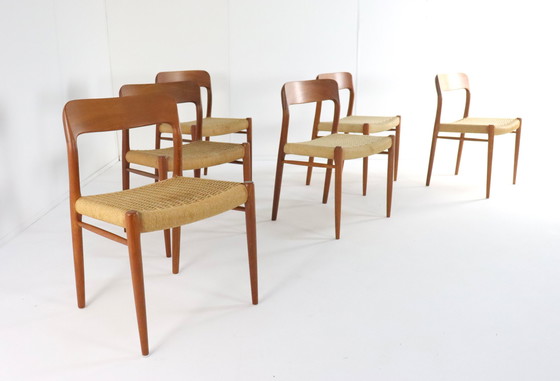 Image 1 of 6X Niels O Möller Model 75 Stoelen Eetkamerstoelen Vintage