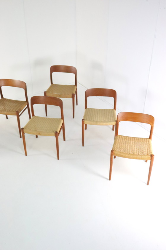 Image 1 of 6X Niels O Möller Model 75 Stoelen Eetkamerstoelen Vintage