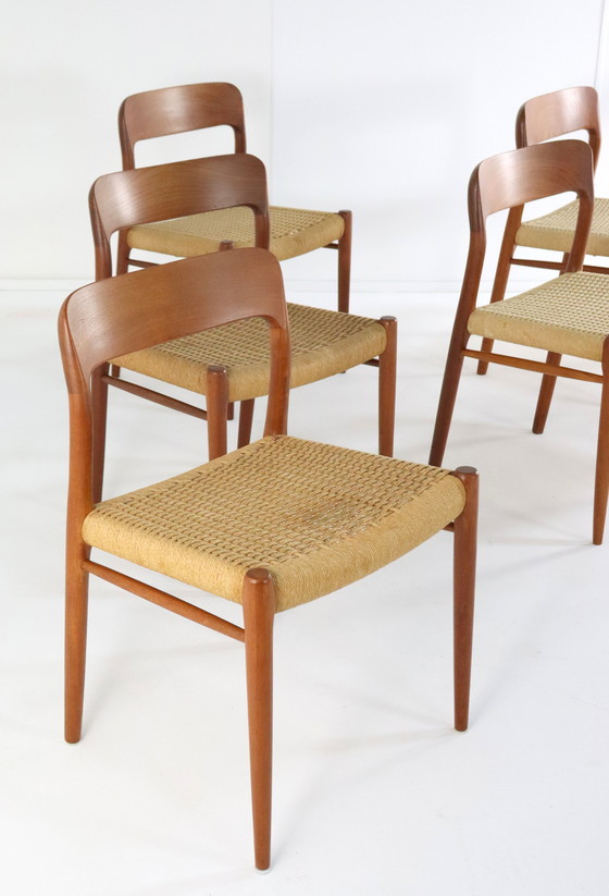 Image 1 of 6X Niels O Möller Model 75 Stoelen Eetkamerstoelen Vintage