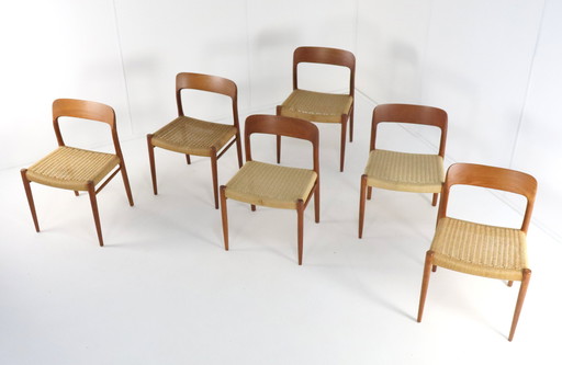 6X Niels O Möller Model 75 Stoelen Eetkamerstoelen Vintage