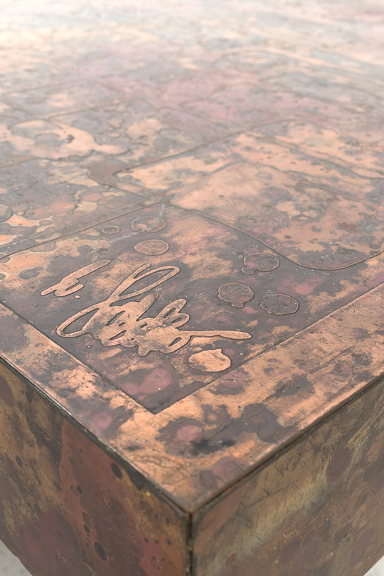Image 1 of Vintage koperen salontafel art. 66340
