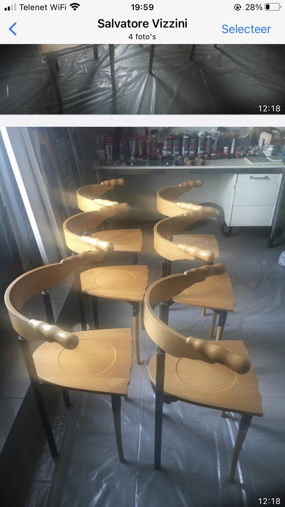 Image 1 of Set van 6 Borek Sipek stoelen