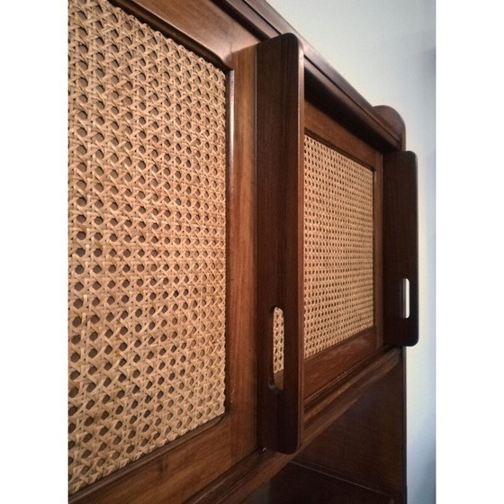 Image 1 of Vintage Weens stro en houten dressoir, 1950