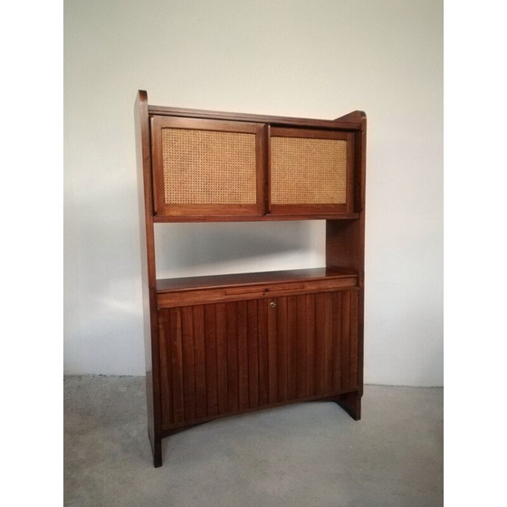 Image 1 of Vintage Weens stro en houten dressoir, 1950