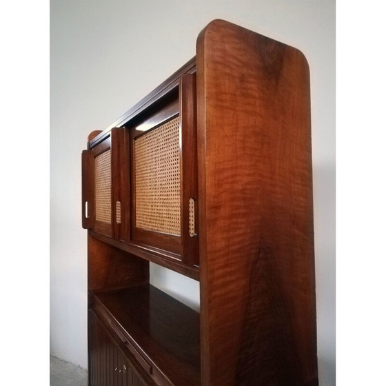 Image 1 of Vintage Weens stro en houten dressoir, 1950