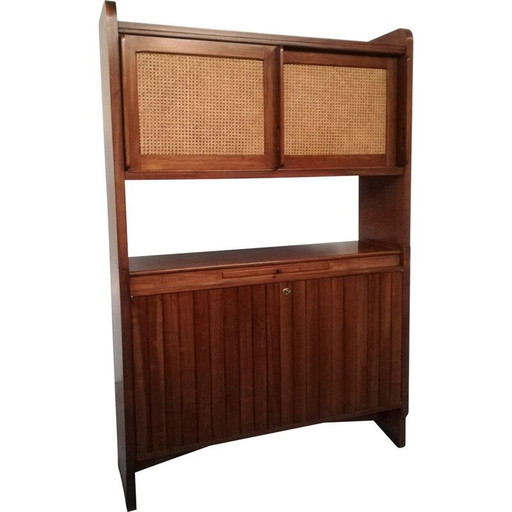 Vintage Weens stro en houten dressoir, 1950