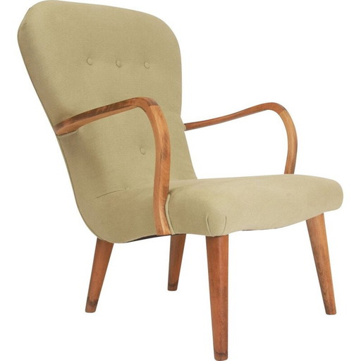 Vintage Deense lichtgroene fauteuil, jaren 1940