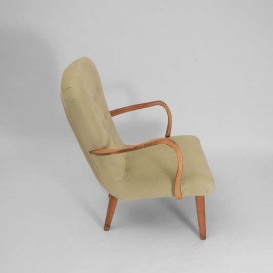 Image 1 of Vintage Deense lichtgroene fauteuil, jaren 1940