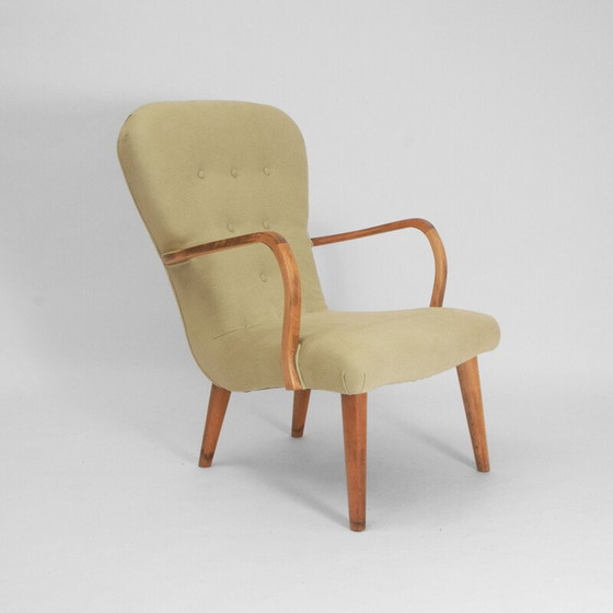Image 1 of Vintage Deense lichtgroene fauteuil, jaren 1940