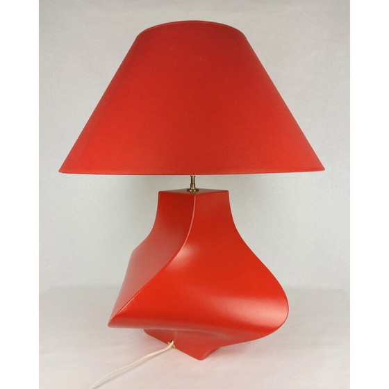 Image 1 of Vintage Kostka lamp in rood keramiek van Y Boudry, Frankrijk 1990