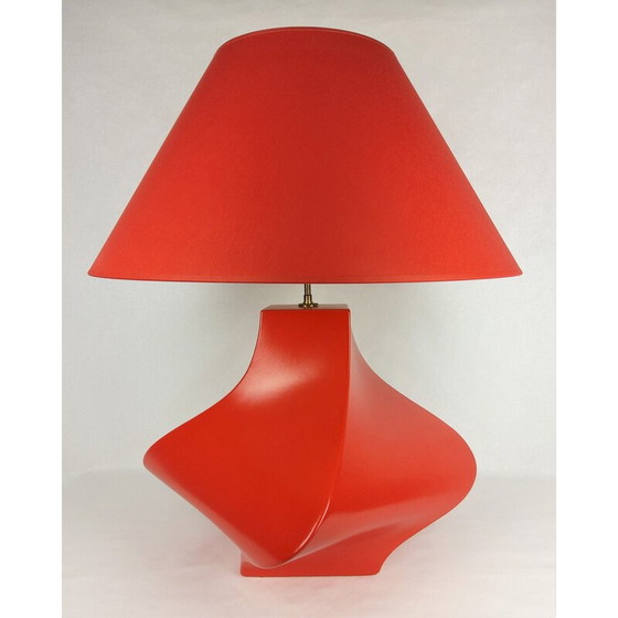 Image 1 of Vintage Kostka lamp in rood keramiek van Y Boudry, Frankrijk 1990