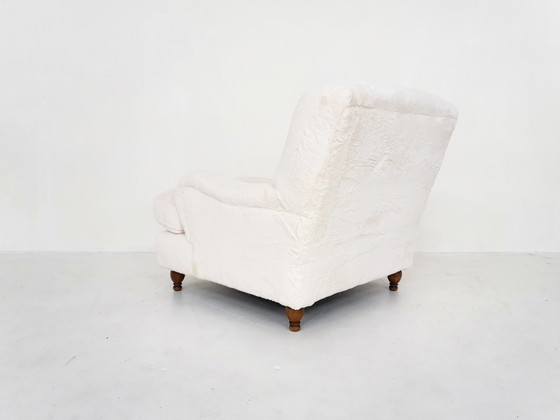 Image 1 of Vintage fauteuil in imitatiebont, jaren 1950