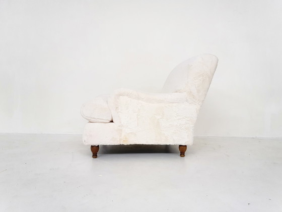 Image 1 of Vintage fauteuil in imitatiebont, jaren 1950