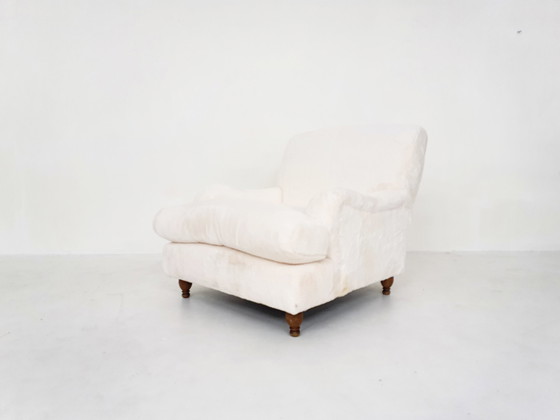 Image 1 of Vintage fauteuil in imitatiebont, jaren 1950