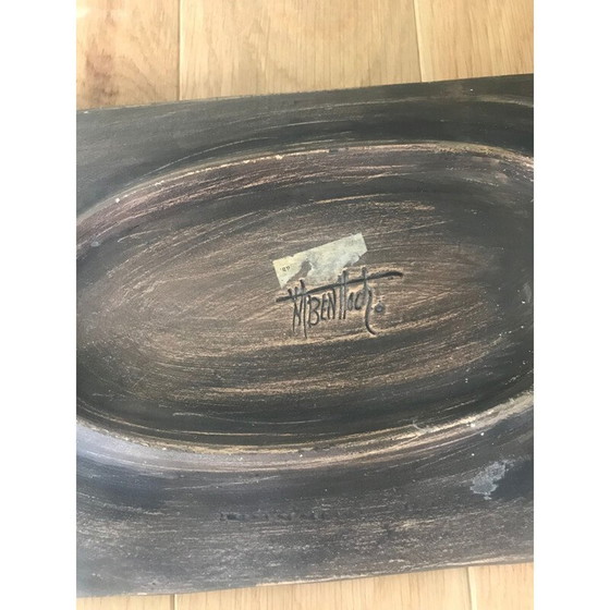 Image 1 of Paar oude keramische schalen met harlekijnmotief, 1960