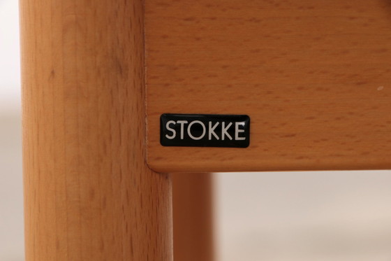 Image 1 of Stokke Eetkamerset grote tafel met 8 stoelen ontwerp Peter Opsvik,1990