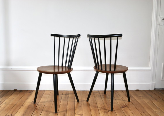 Image 1 of Set van 6 Scandinavische Vintage Teakhouten Stoelen Niko Kralj 1960