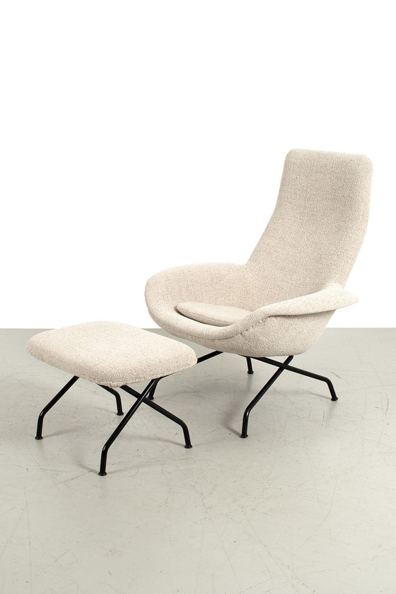 Image 1 of Vintage Asko lounge fauteuil met hocker