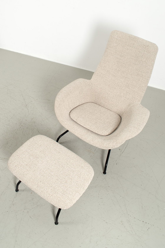 Image 1 of Vintage Asko lounge fauteuil met hocker