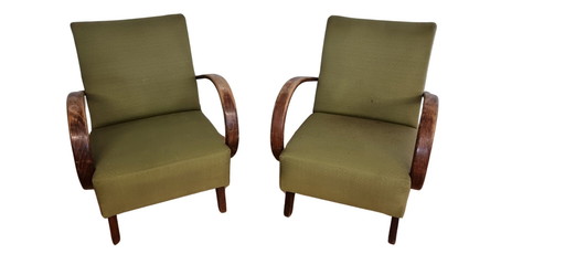 2x Jindrich Halabala loungestoel - groen