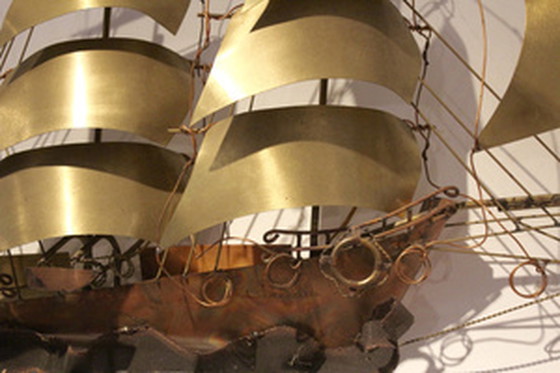 Image 1 of Daniel d'haeseleer zeilschip wandlamp sculptuur