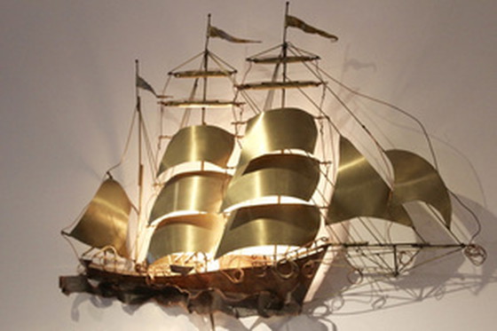 Image 1 of Daniel d'haeseleer zeilschip wandlamp sculptuur