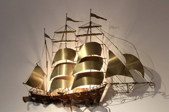 Image 1 of Daniel d'haeseleer zeilschip wandlamp sculptuur