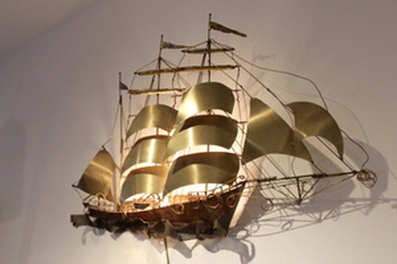 Image 1 of Daniel d'haeseleer zeilschip wandlamp sculptuur