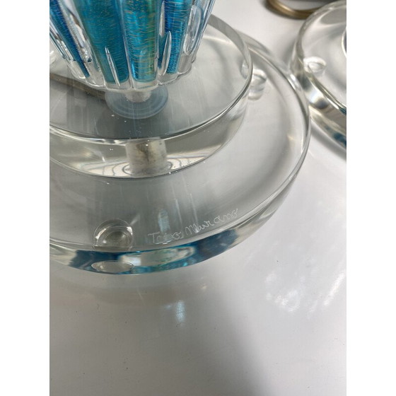 Image 1 of Paar vintage Murano glazen lampen van Toso, 1980