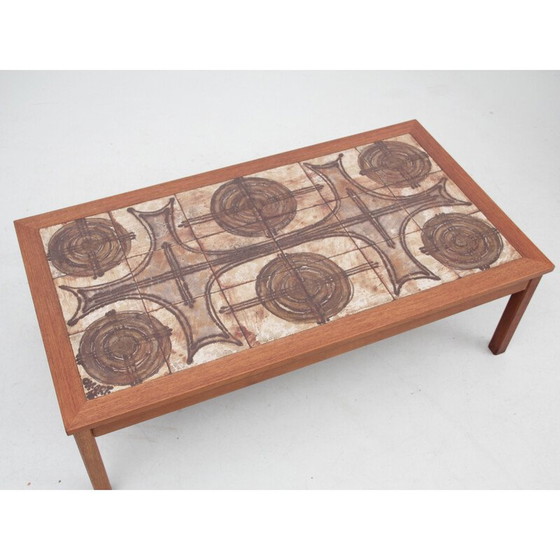 Image 1 of Scandinavische salontafel van teakhout en keramiek