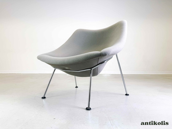 Image 1 of 2X Pierre Paulin Oyster Stoel Mid Century Fauteuil Artifort Grijs Vilt