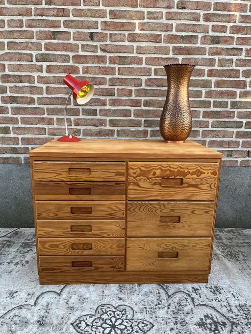 Vintage Ladenkast Met 9 Laden 